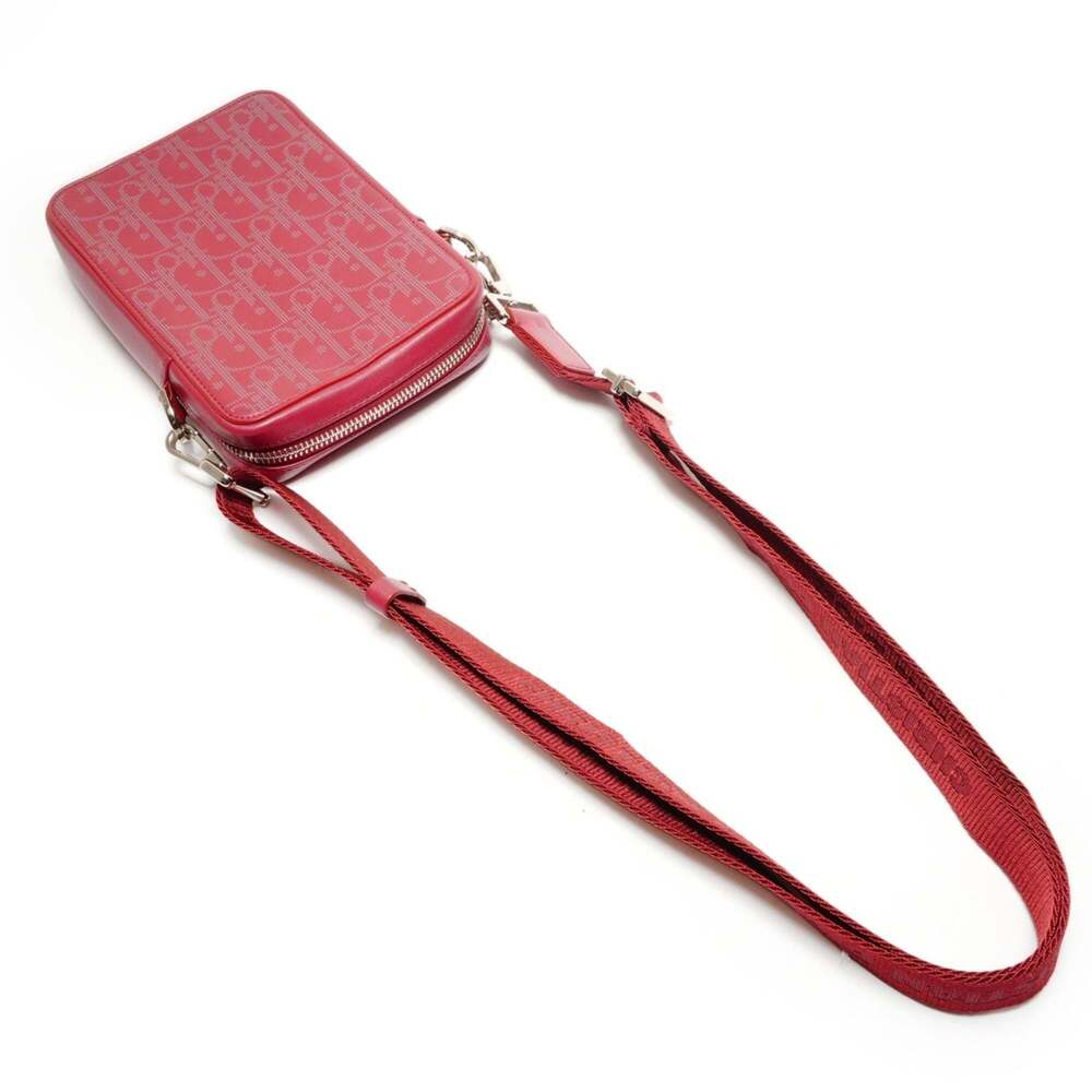 CHRISTIAN DIOR Red Leather Trotter Shoulder Bag - Picture 8 of 13
